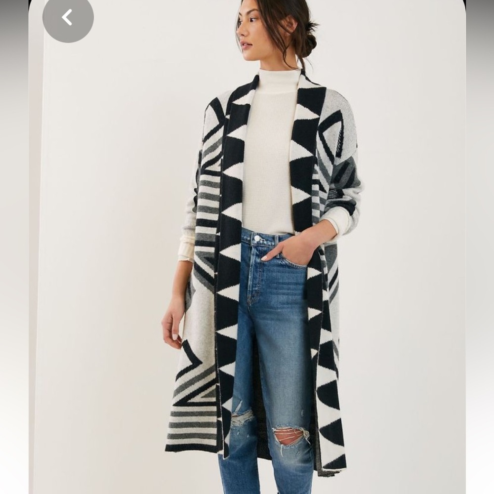 Anthropologie geometric knit sweater duster